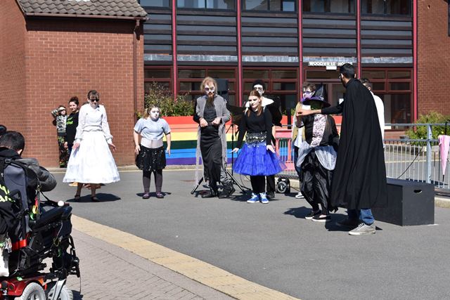 Performing Arts students lead a rendition of ‘Monster Mash’ 