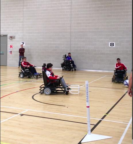 QAC Powerchair Football team in their game vs Chariots