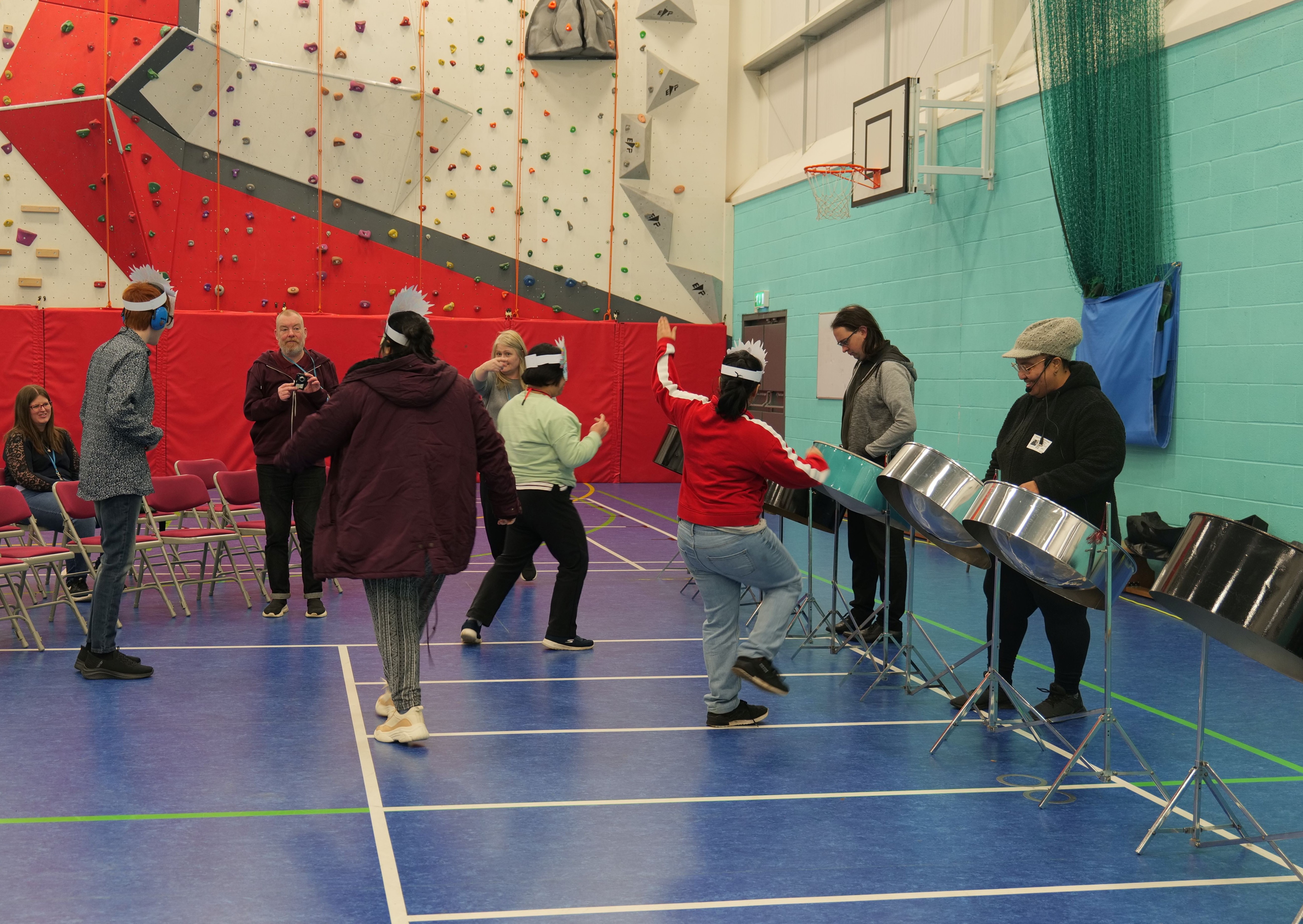 QAC students dancing to the steel band 