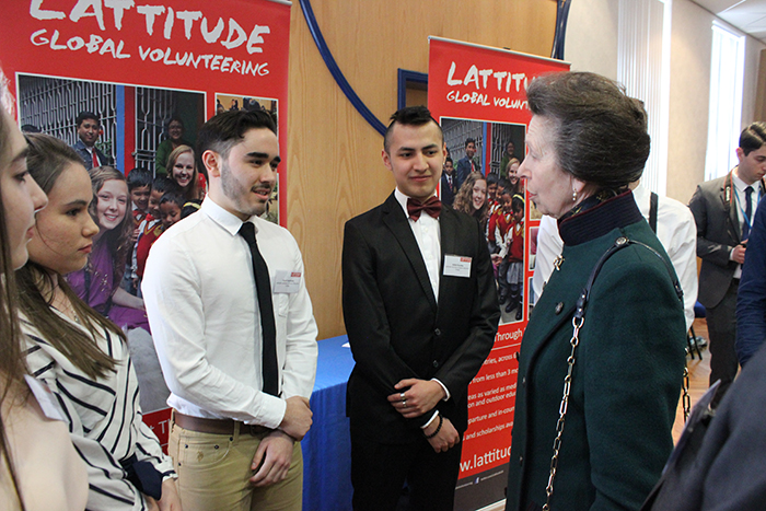 HRH The Princess Royal meeting volunteers from Lattitude Global Volunteering during her visit