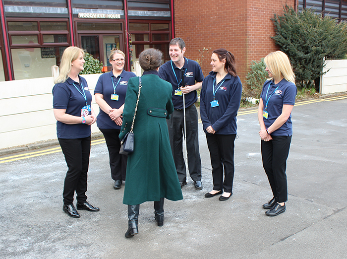 HRH The Princess Royal meeting the Mobility Department by Independence Street