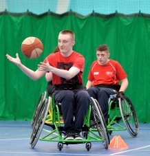 QAC student participating in wheelchair basketball