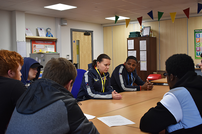 Kelly and Mikail speak to Sport students