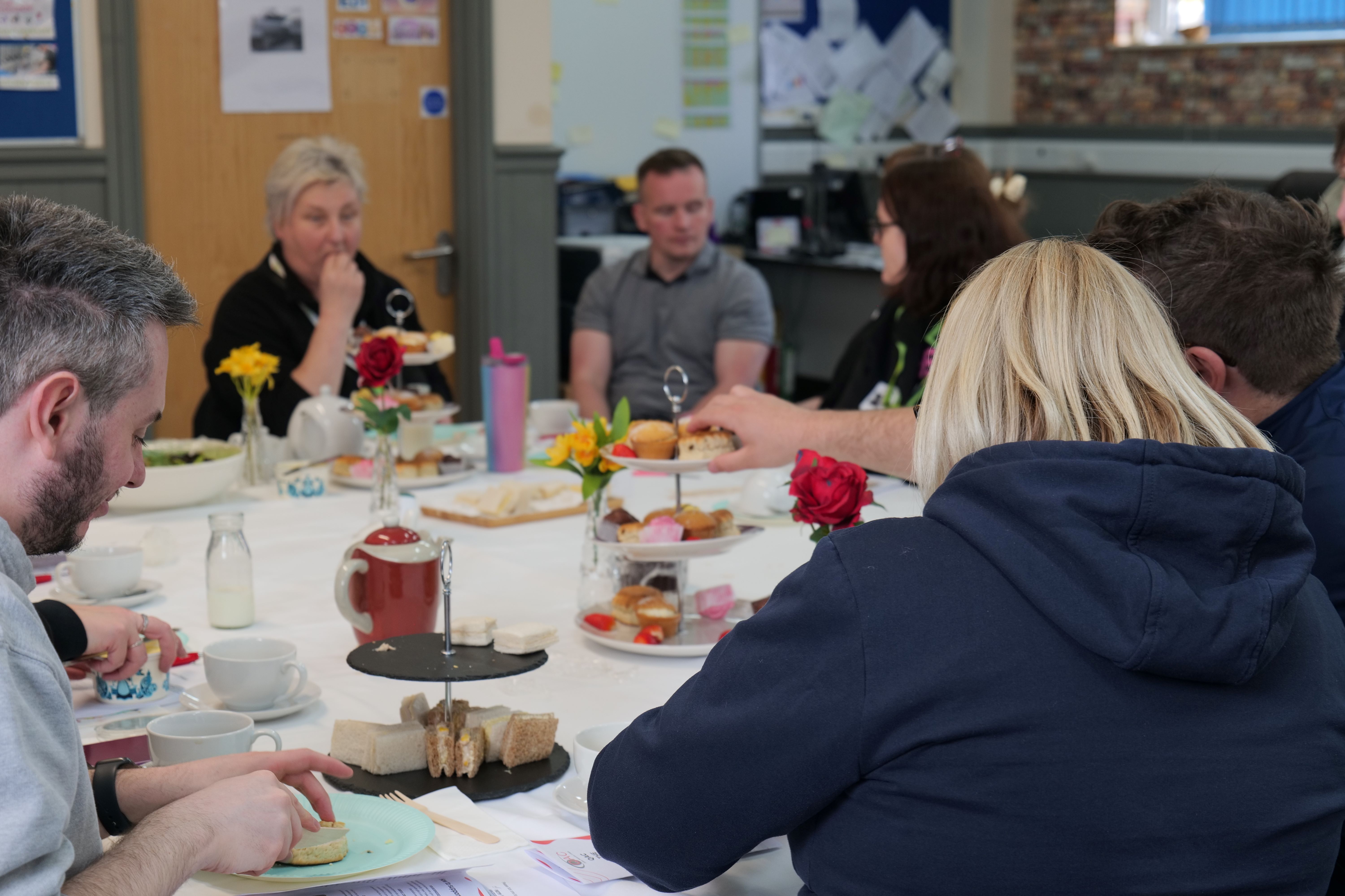 Visitors eating in the QAC cafe