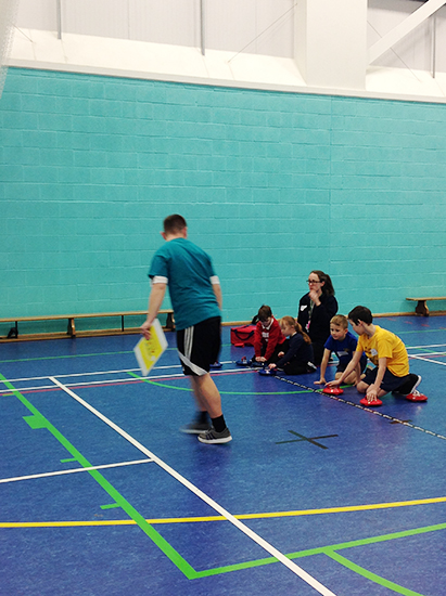 QAC Student helping to facilitate Birmingham South Primary Schools Boccia and Kurling Competition