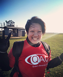 A Lady pictured before taking on a fundraising challenge in support of QAC